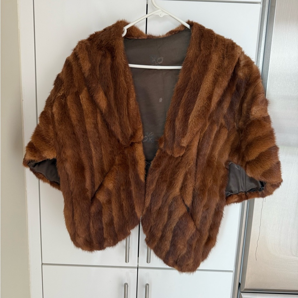 Elegant Brown Faux Fur Shawl